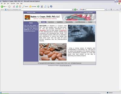 Screenshot Of Work Done For Stephen A. Cooper, D.M.D., Ph.D., LLC