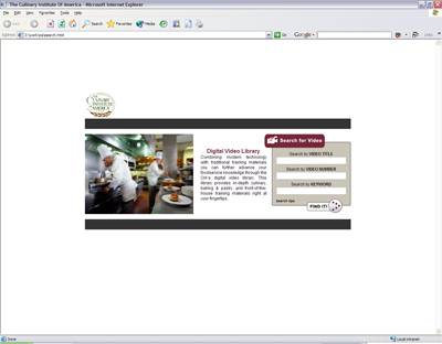 Screenshot Of Work Done For The Culinary Institute Of America